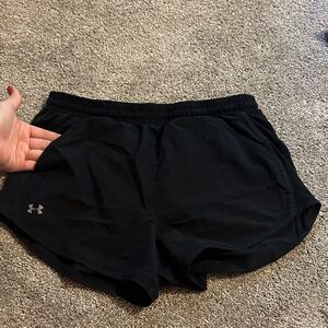 Under Armour Women's Black Sports Shorts with pockets!